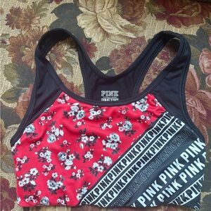 PINK Victoria's Secret Red Floral Sports Bra